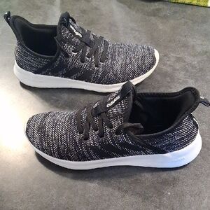 Cloudfoam Adidas Women's Black and White Athletic Sneakers